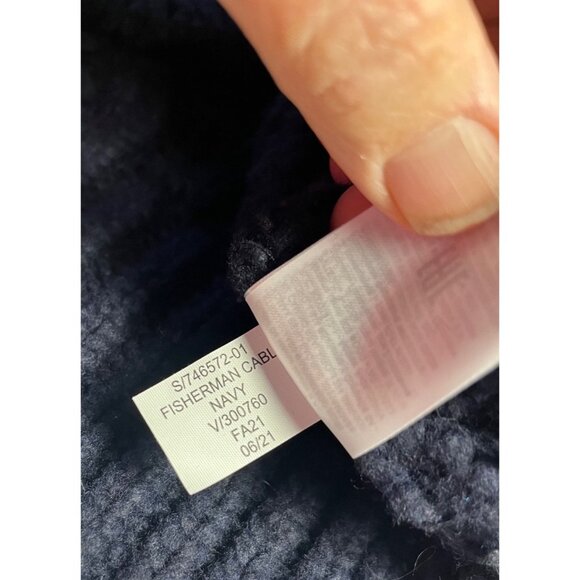 Banana Republic Navy Blue Chunky  thick Knit Recycled Wool Turtleneck Sweater M - Picture 8 of 13